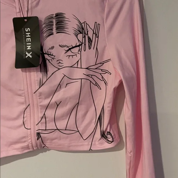 SHEIN Pink Graphic Women's Jacket - Picture 2 of 4